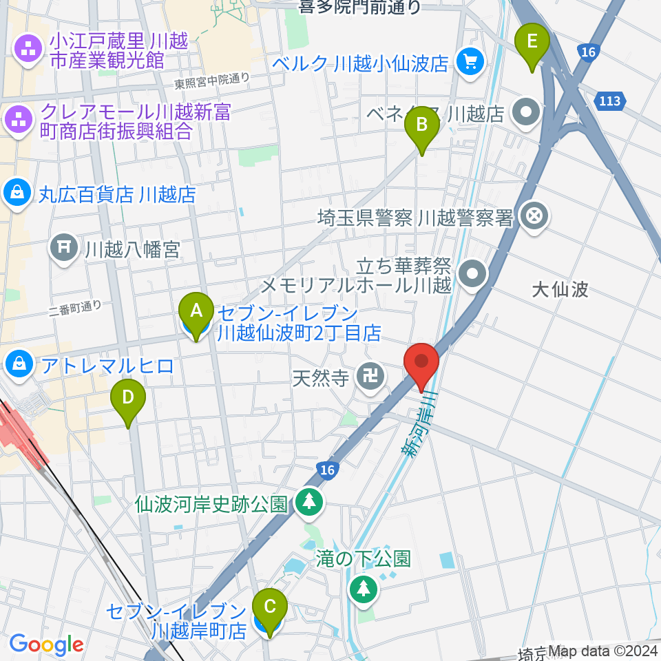 むらやまミュージック周辺のコンビニエンスストア一覧地図