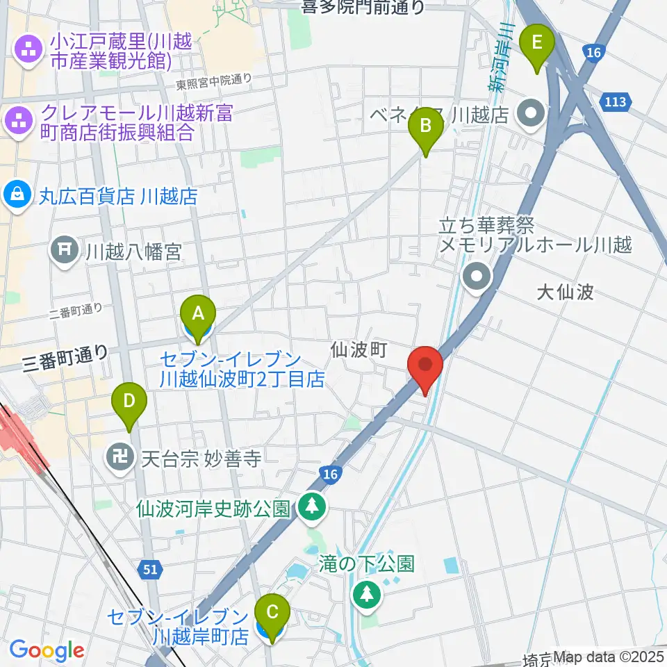 むらやまミュージック周辺のコンビニエンスストア一覧地図