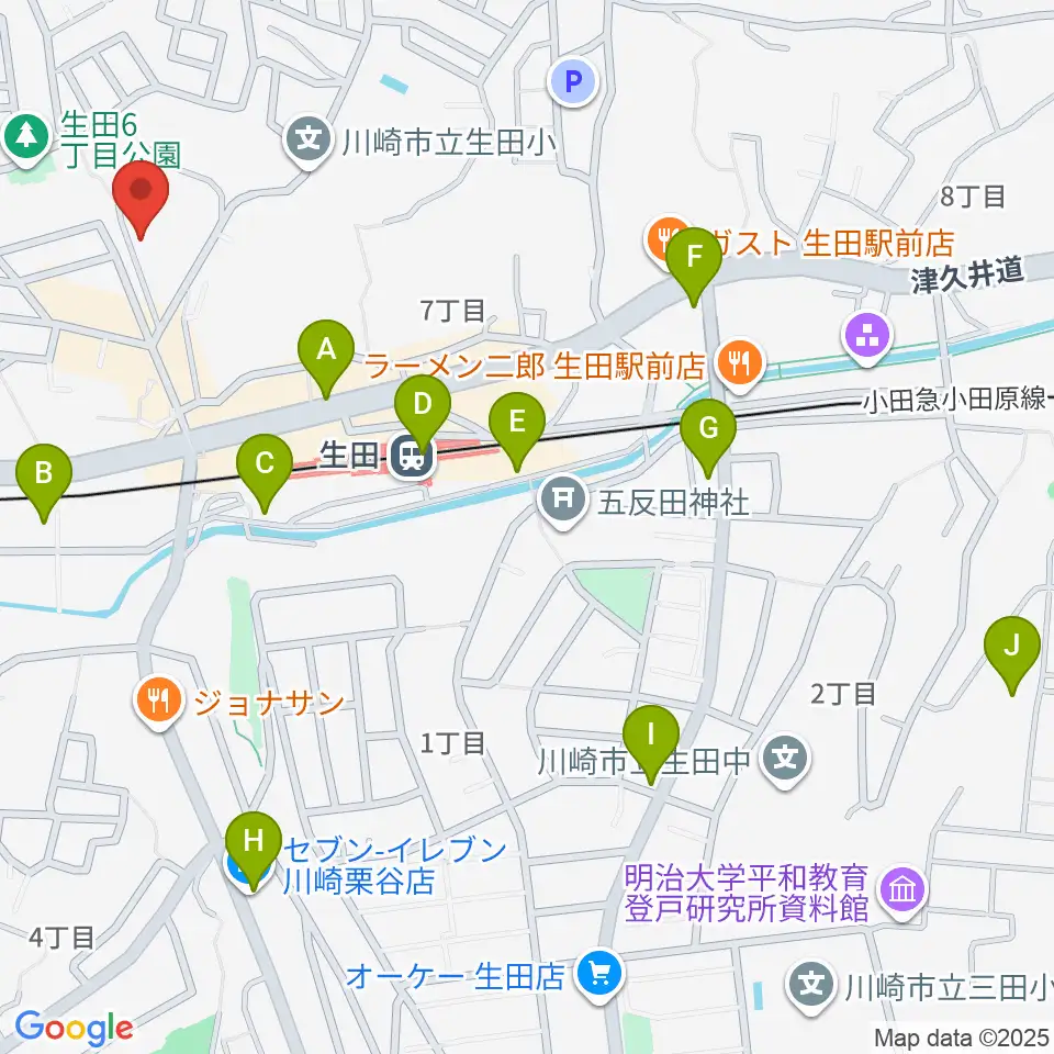 フェリーチェミュージックスクール周辺のコンビニエンスストア一覧地図