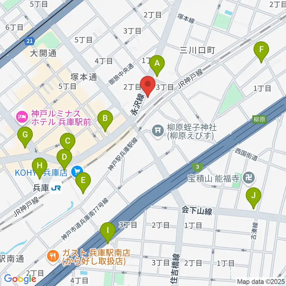 土田音楽教室周辺のコンビニエンスストア一覧地図