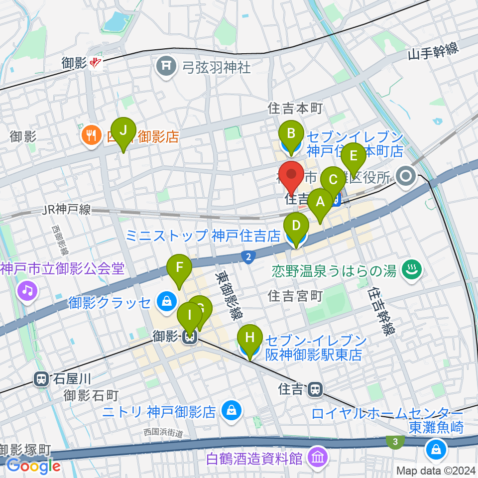 HS DREAM周辺のコンビニエンスストア一覧地図