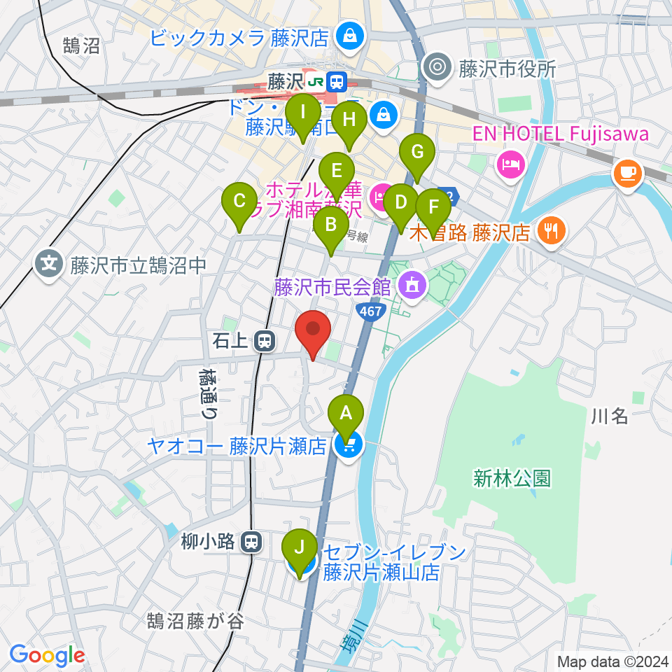 スズキ・メソード音楽教室 湘南センター周辺のコンビニエンスストア一覧地図