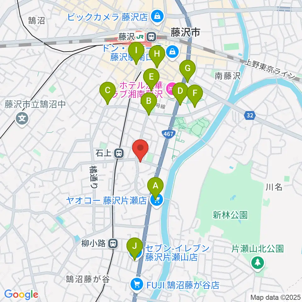 スズキ・メソード音楽教室 湘南センター周辺のコンビニエンスストア一覧地図