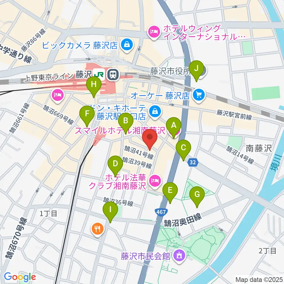 湘南音楽院藤沢周辺のコンビニエンスストア一覧地図