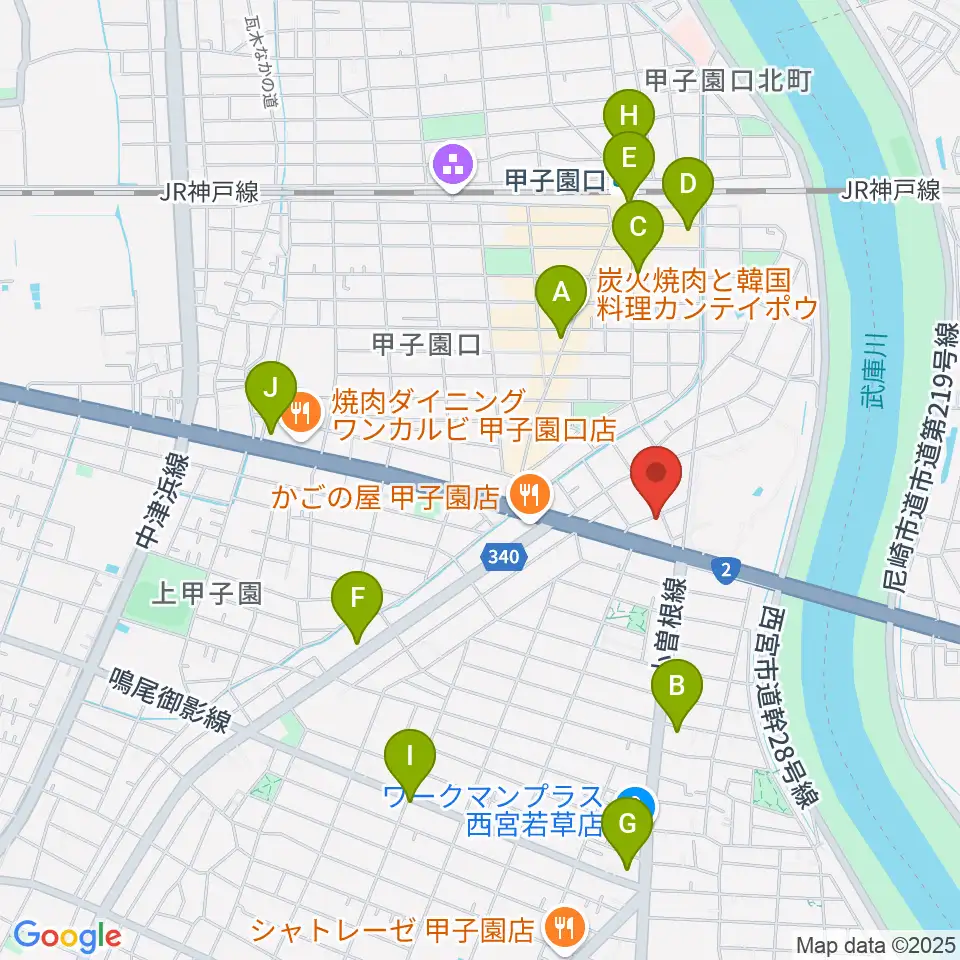 ティー・フォー・トゥ音楽教室周辺のコンビニエンスストア一覧地図