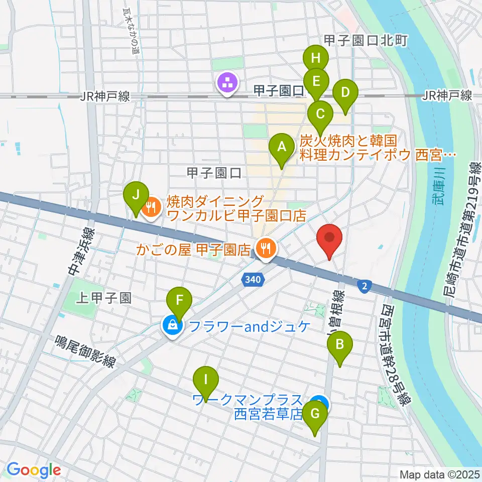 ティー・フォー・トゥ音楽教室周辺のコンビニエンスストア一覧地図