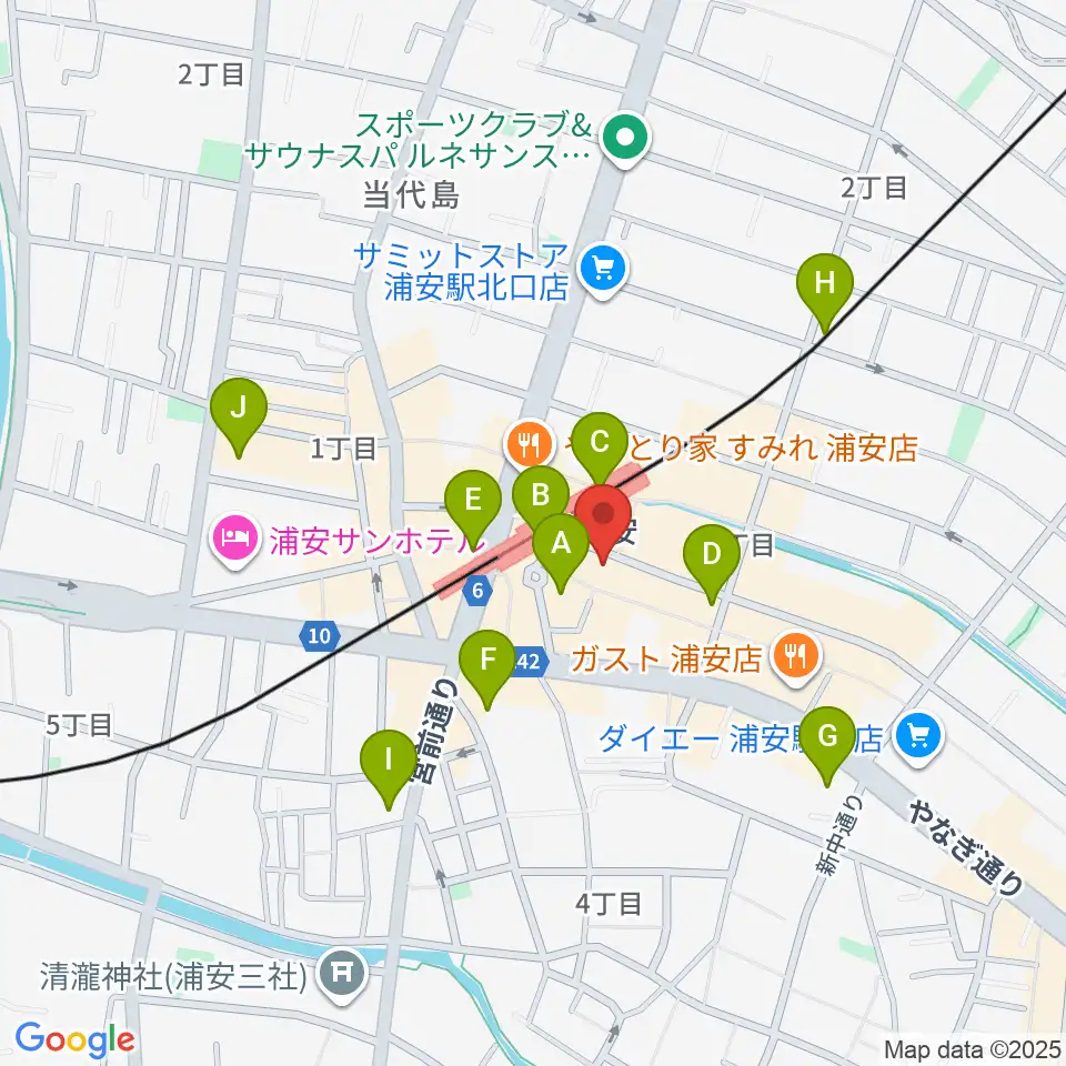 浦安ミュージックセンター周辺のコンビニエンスストア一覧地図