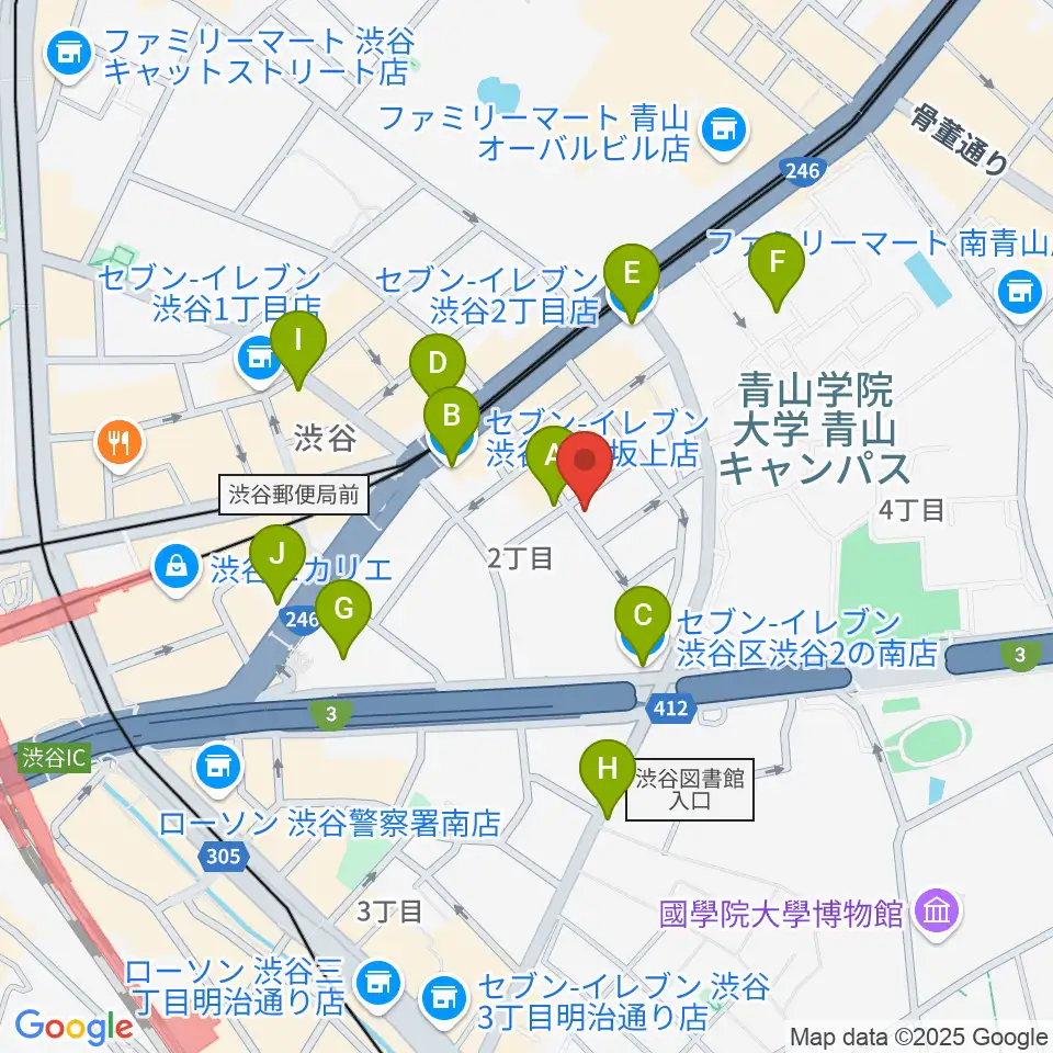 Blue-G周辺のコンビニエンスストア一覧地図