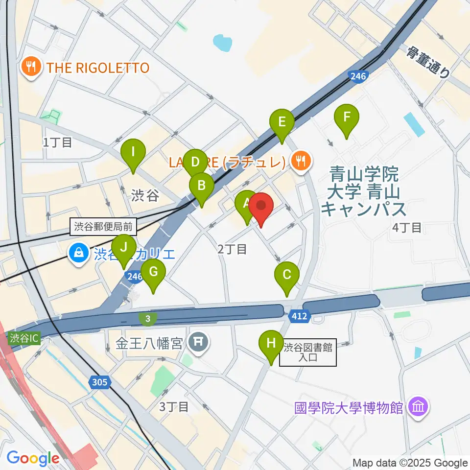 Blue-G周辺のコンビニエンスストア一覧地図