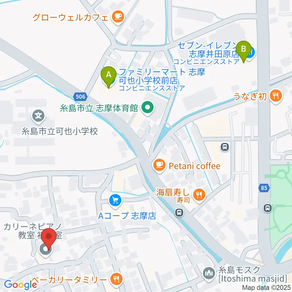 カリーネピアノ教室周辺のコンビニエンスストア一覧地図