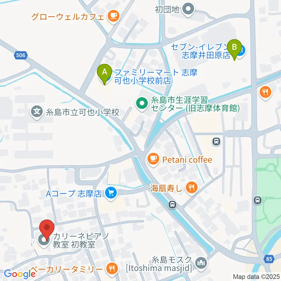 カリーネピアノ教室周辺のコンビニエンスストア一覧地図