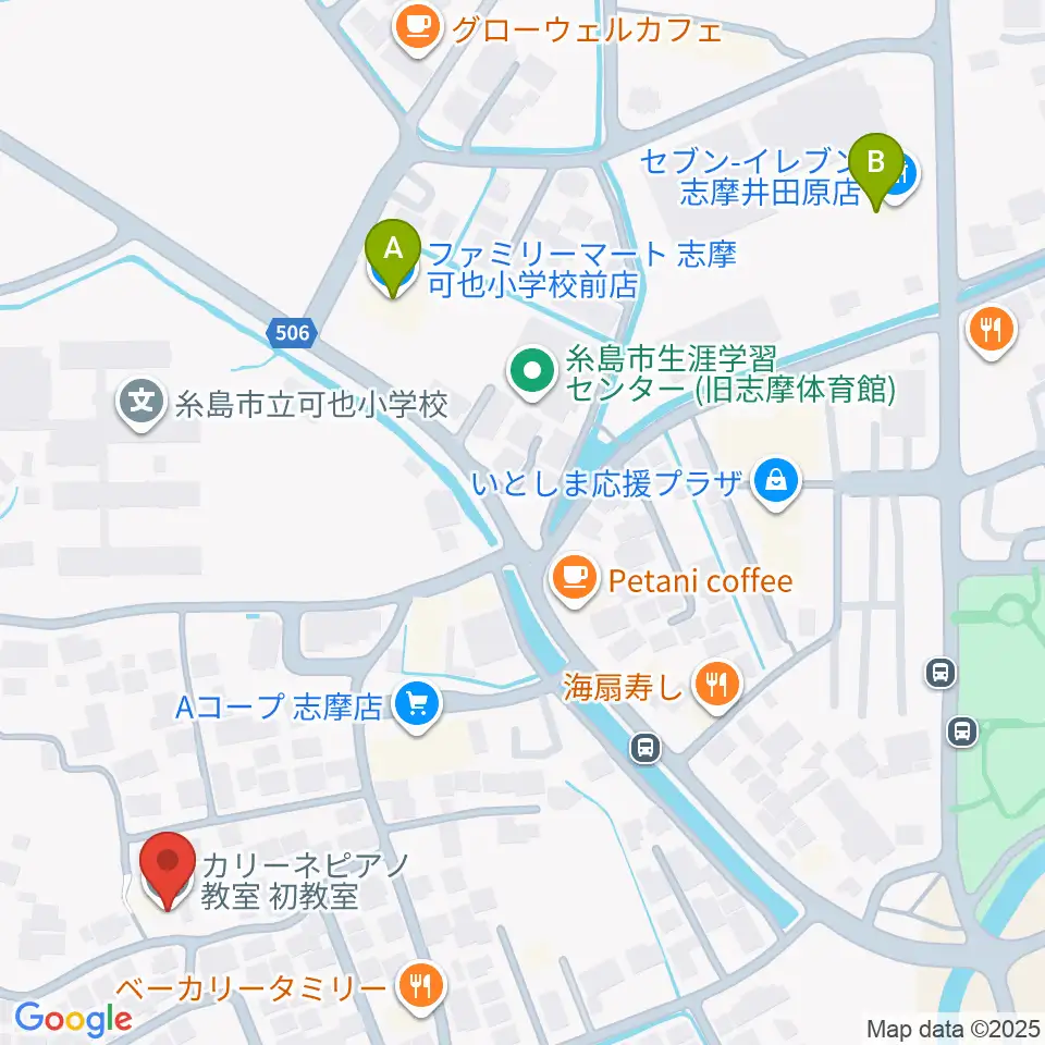 カリーネピアノ教室周辺のコンビニエンスストア一覧地図