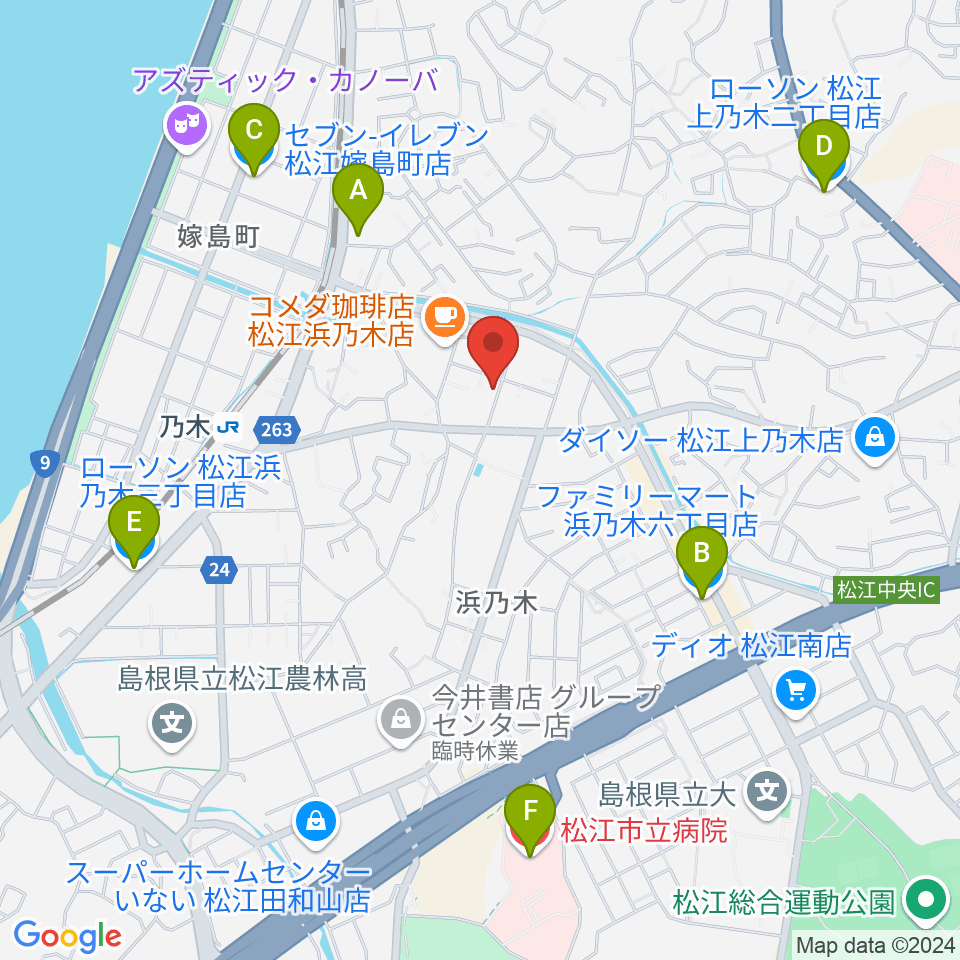 アイミュージックスクール周辺のコンビニエンスストア一覧地図