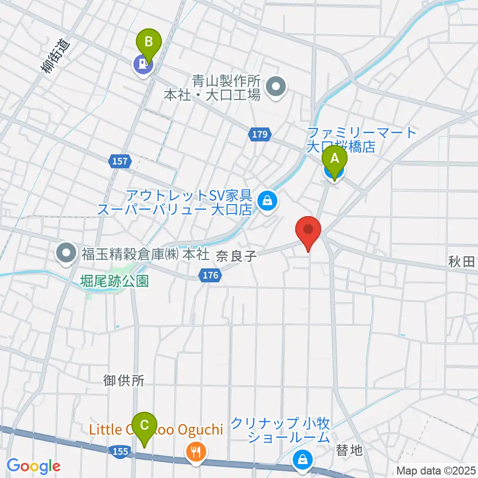 おおもり音楽教室周辺のコンビニエンスストア一覧地図