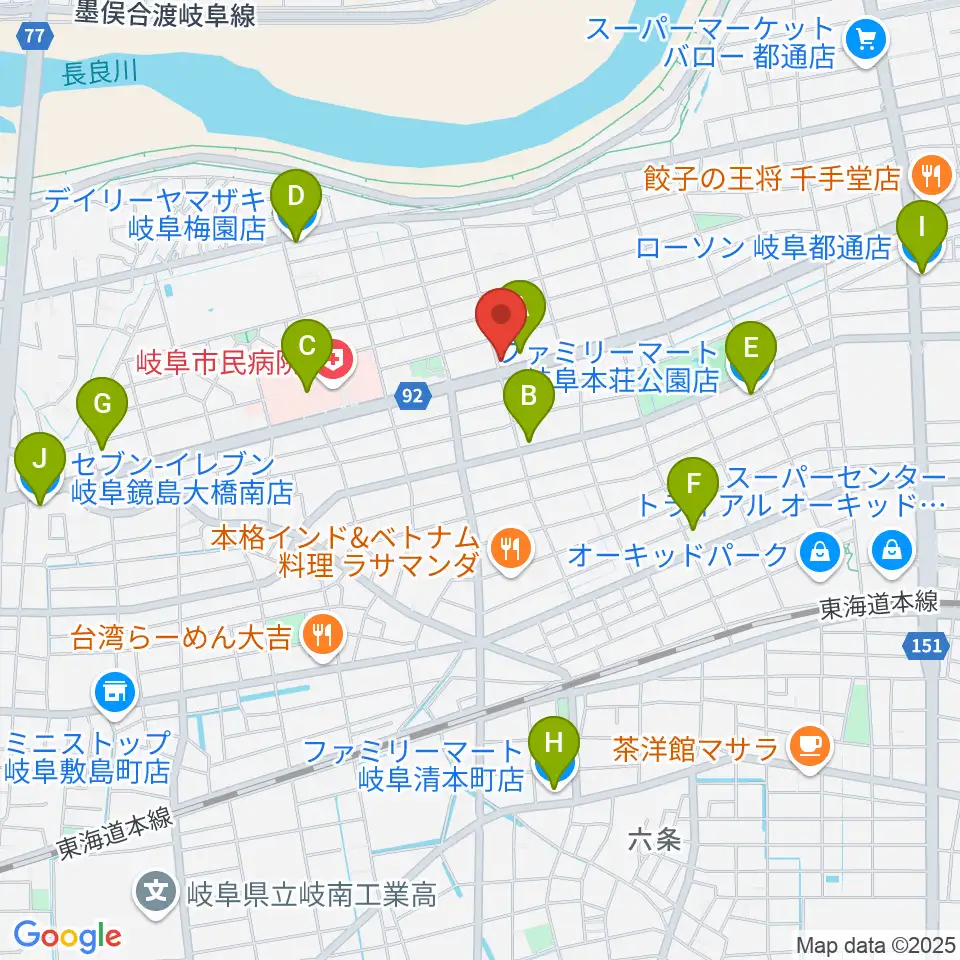 M's MUSIC SCHOOL & LIVEHALL周辺のコンビニエンスストア一覧地図