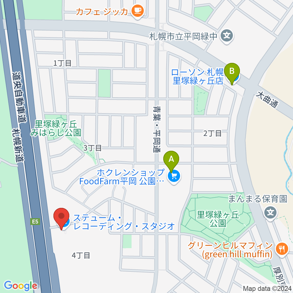 札幌ステュームスタジオ周辺のコンビニエンスストア一覧地図