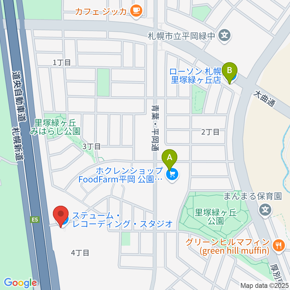 札幌ステュームスタジオ周辺のコンビニエンスストア一覧地図