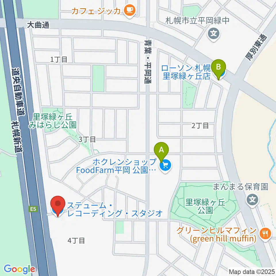 札幌ステュームスタジオ周辺のコンビニエンスストア一覧地図