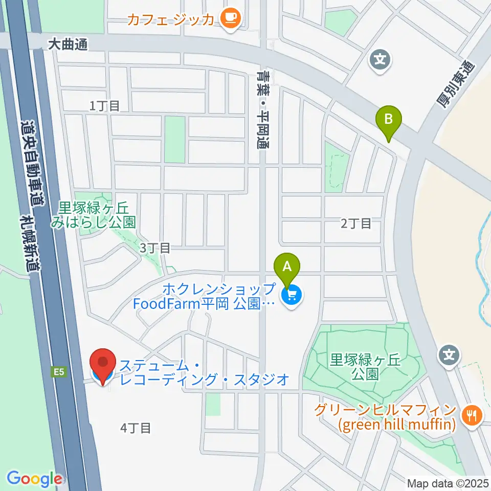 札幌ステュームスタジオ周辺のコンビニエンスストア一覧地図