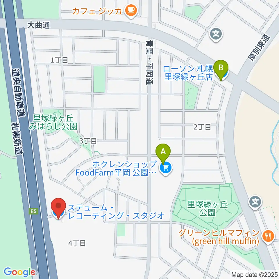 札幌ステュームスタジオ周辺のコンビニエンスストア一覧地図