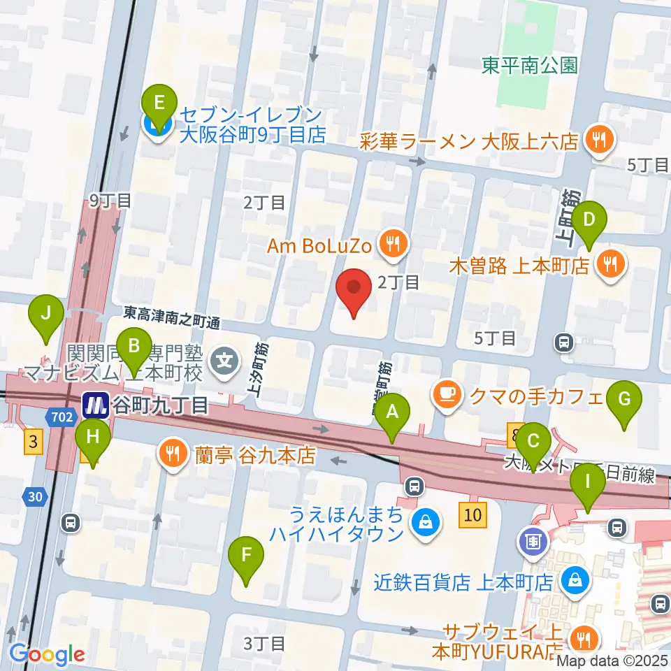 ドレミ音楽スクール上本町校周辺のコンビニエンスストア一覧地図