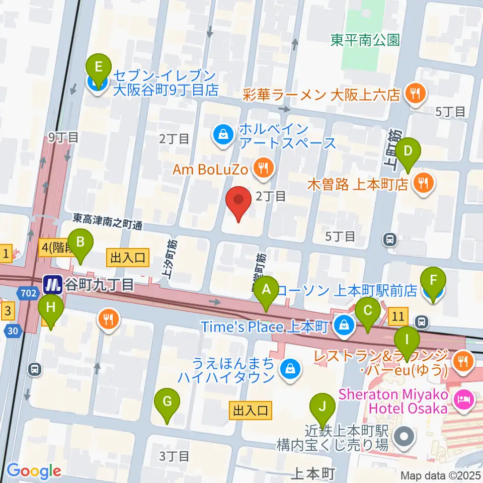 ドレミ音楽スクール上本町校周辺のコンビニエンスストア一覧地図
