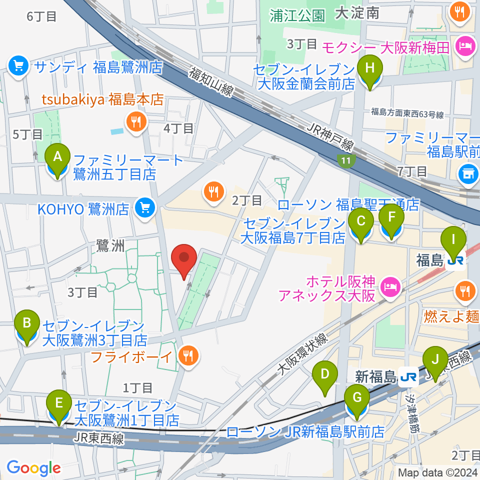 まこと音楽教室周辺のコンビニエンスストア一覧地図