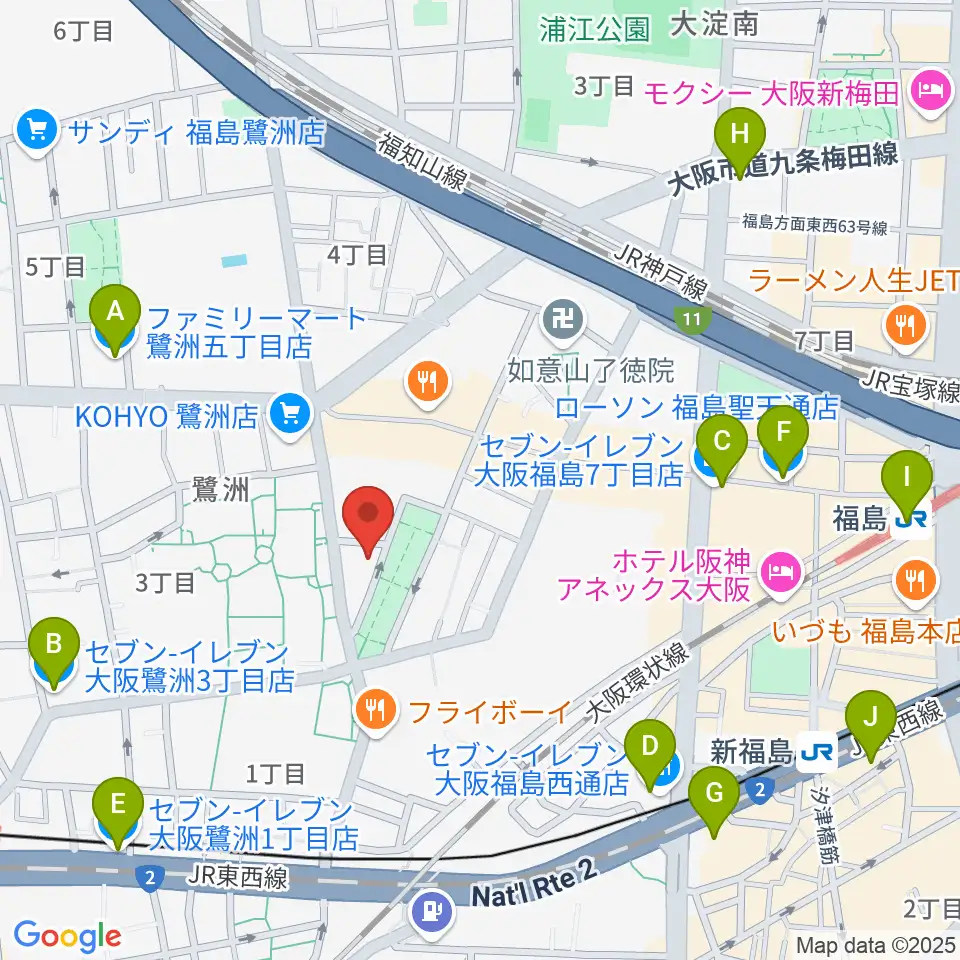 まこと音楽教室周辺のコンビニエンスストア一覧地図