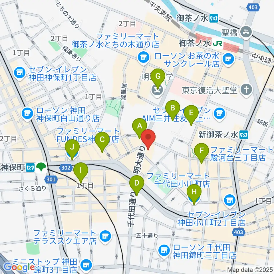 クロサワ楽器ドクターサウンド周辺のコンビニエンスストア一覧地図