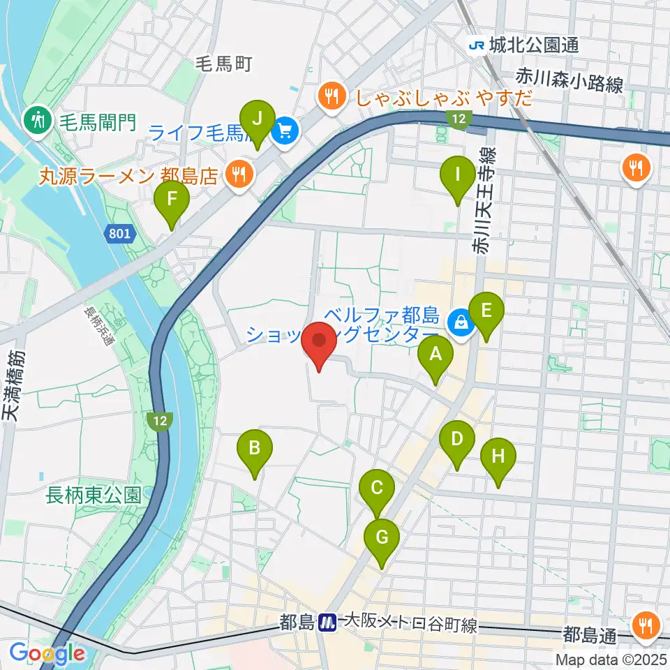 森音楽教室 都島教室周辺のコンビニエンスストア一覧地図