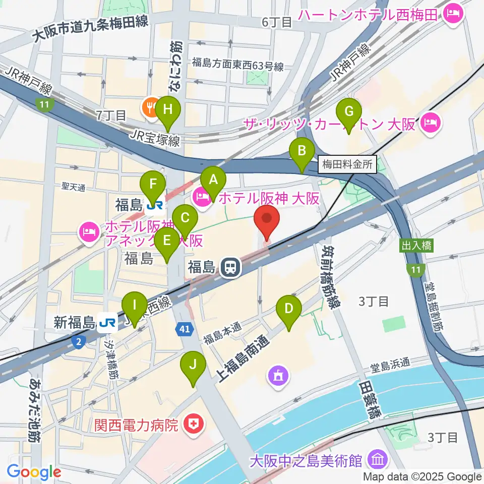 ソウルバードミュージックスクール大阪本校周辺のコンビニエンスストア一覧地図