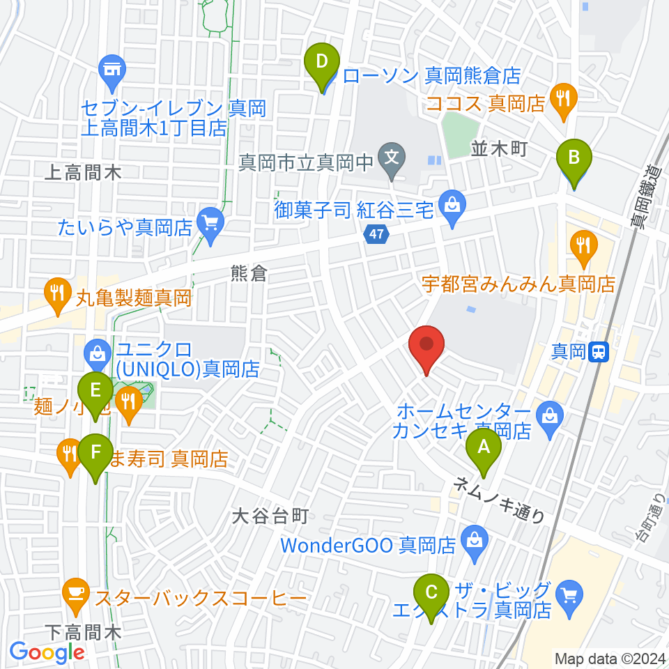 シノザキ総合音楽学院周辺のコンビニエンスストア一覧地図