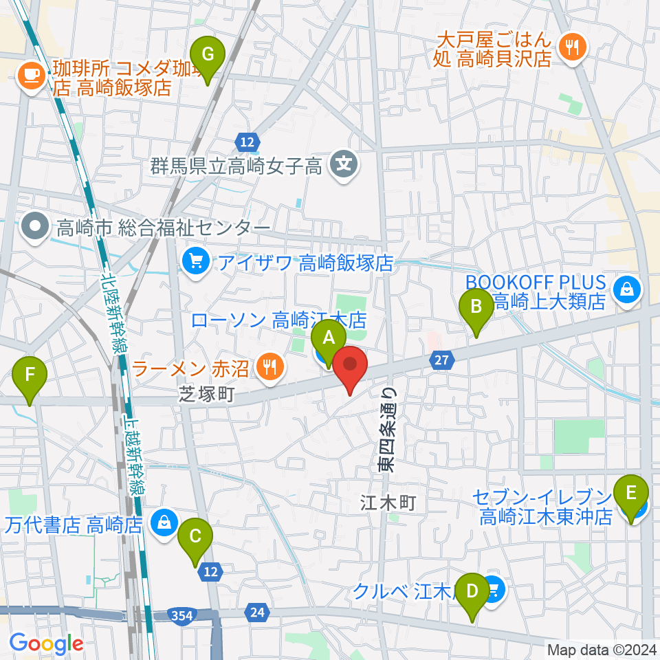 藤巻ピアノ音楽教室周辺のコンビニエンスストア一覧地図