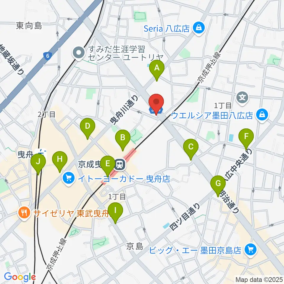 MAT音楽教室 曳舟第二教室周辺のコンビニエンスストア一覧地図