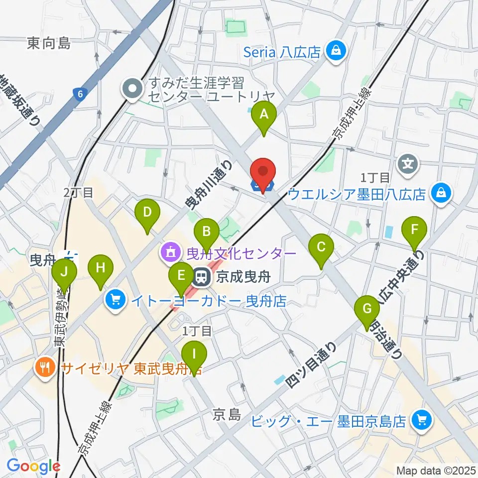 MAT音楽教室 曳舟第二教室周辺のコンビニエンスストア一覧地図