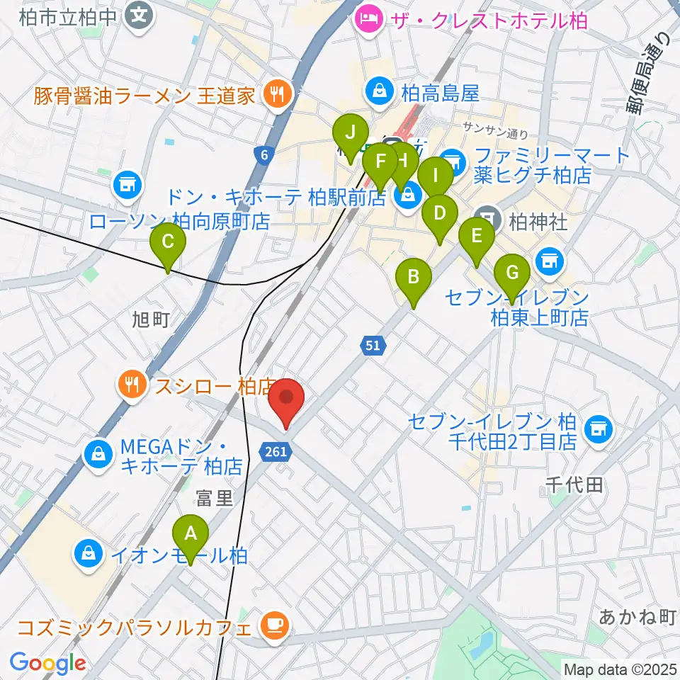 サウンドスタジオM 柏店周辺のコンビニエンスストア一覧地図