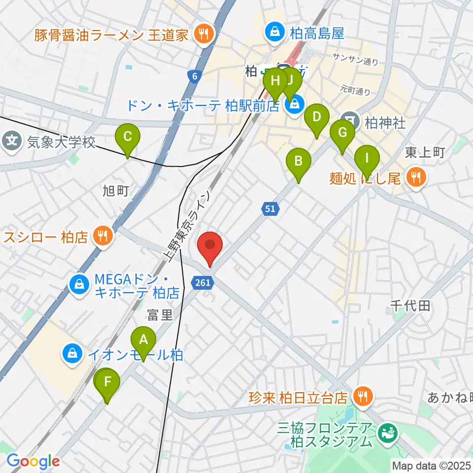 サウンドスタジオＭ 柏店周辺のコンビニエンスストア一覧地図