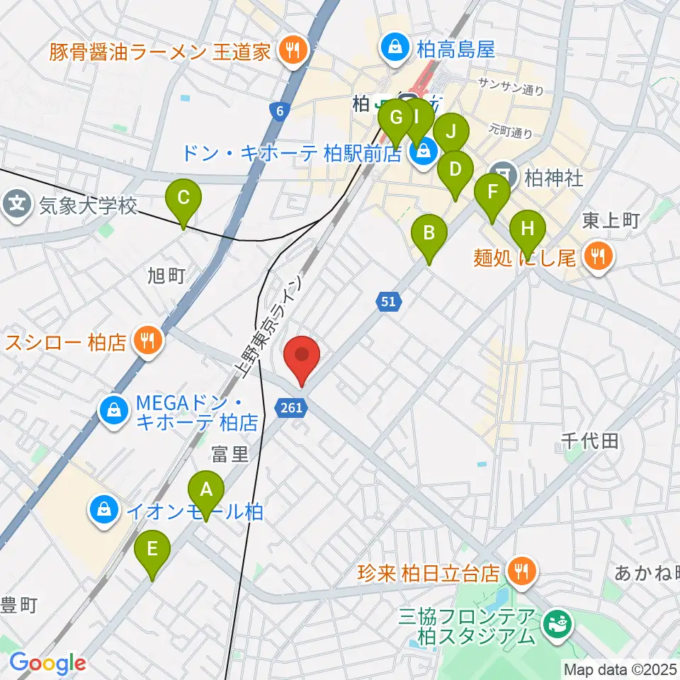 サウンドスタジオM 柏店周辺のコンビニエンスストア一覧地図