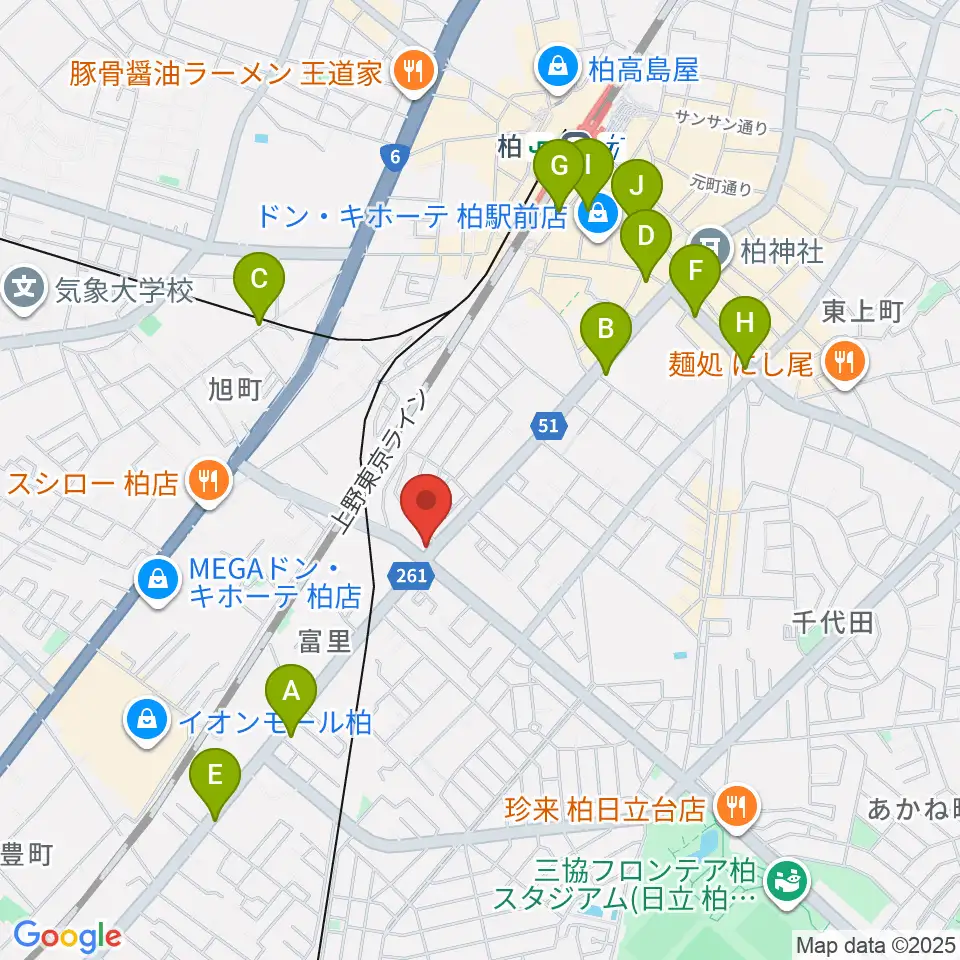 サウンドスタジオＭ 柏店周辺のコンビニエンスストア一覧地図
