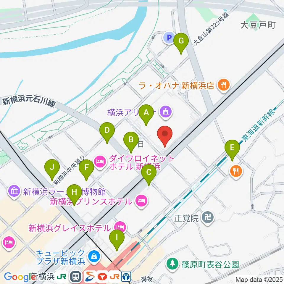 Mugic Piano Studio新横浜周辺のコンビニエンスストア一覧地図