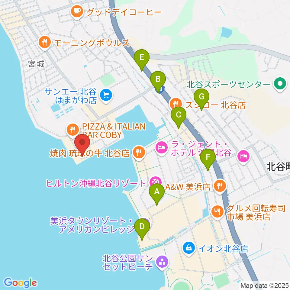 サンセットミュージックスクール周辺のコンビニエンスストア一覧地図