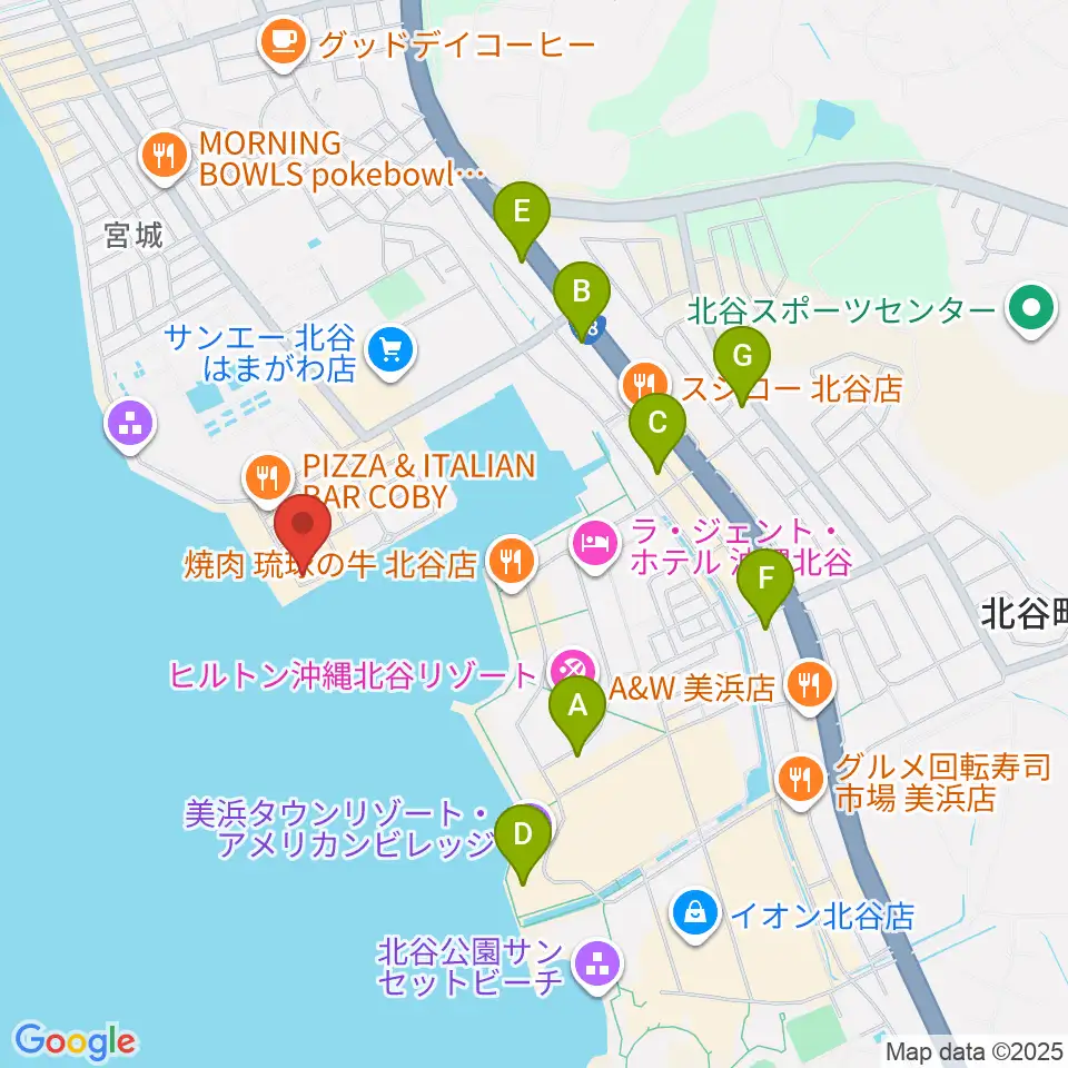 サンセットミュージックスクール周辺のコンビニエンスストア一覧地図