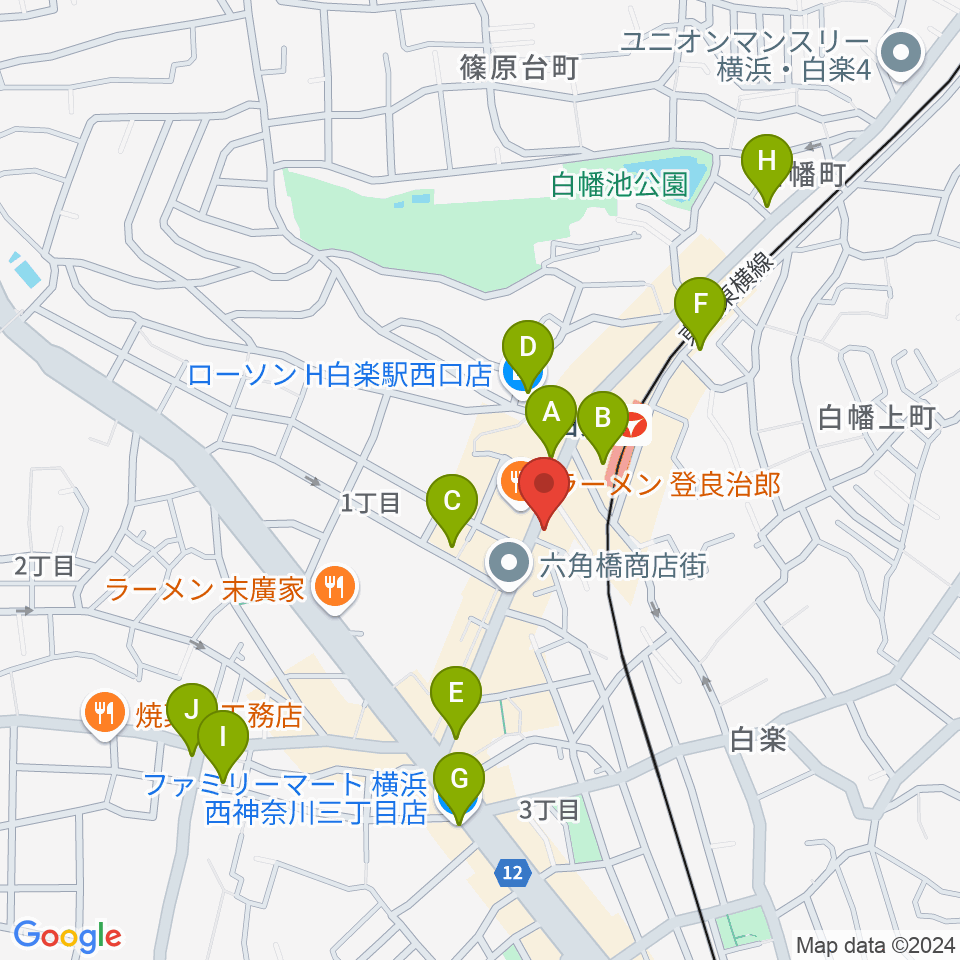 白楽ナップ周辺のコンビニエンスストア一覧地図