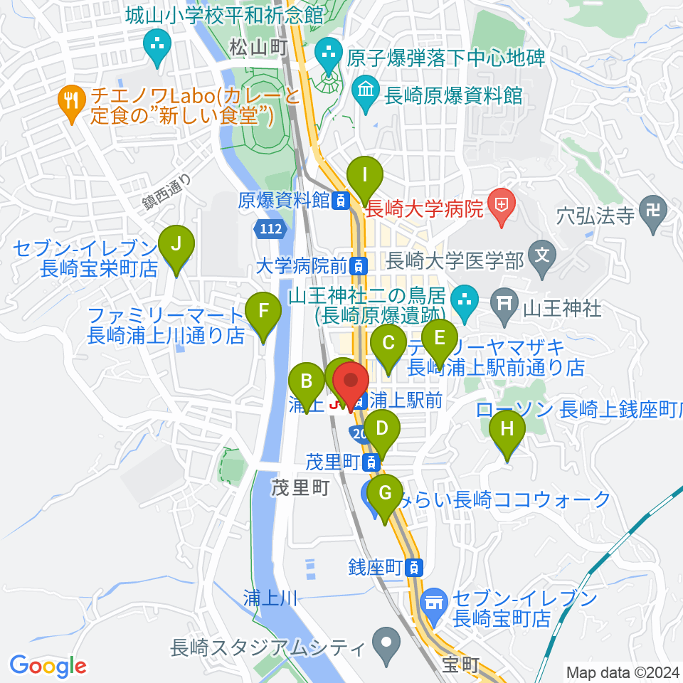 アノミュージックハウス周辺のコンビニエンスストア一覧地図