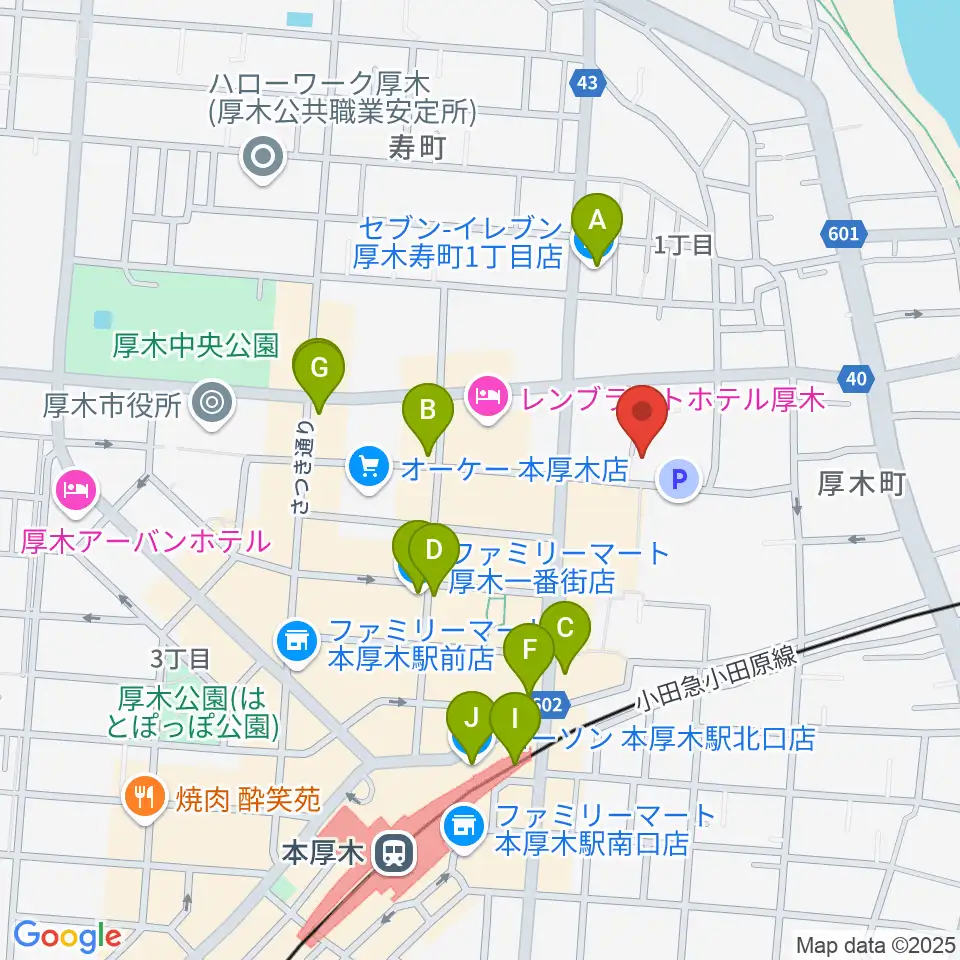 SEAL MUSIC SCHOOL周辺のコンビニエンスストア一覧地図