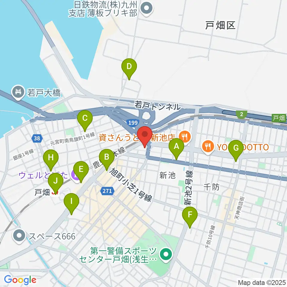 スタジオ アビーロード戸畑店周辺のコンビニエンスストア一覧地図