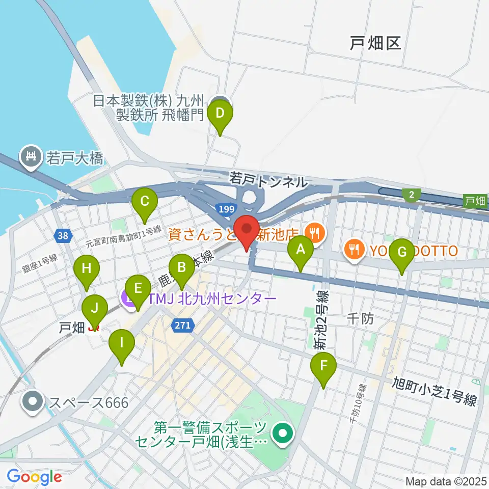 スタジオ アビーロード戸畑店周辺のコンビニエンスストア一覧地図