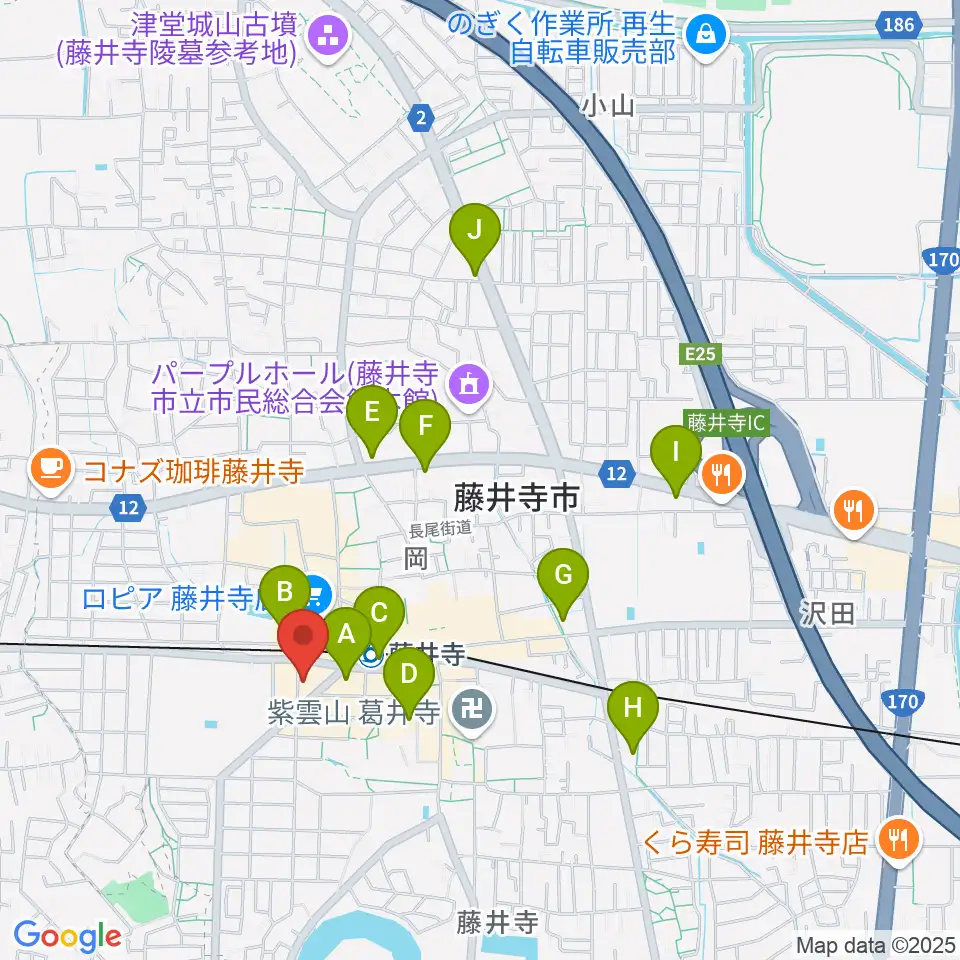 藤井寺JAMJAM周辺のコンビニエンスストア一覧地図