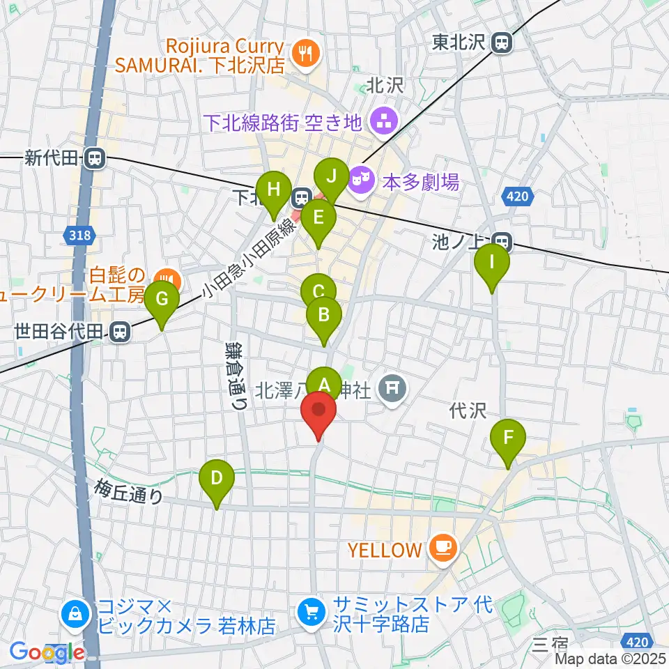 フォルテ楽器周辺のコンビニエンスストア一覧地図
