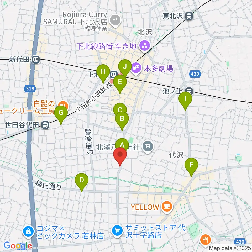 フォルテ楽器周辺のコンビニエンスストア一覧地図